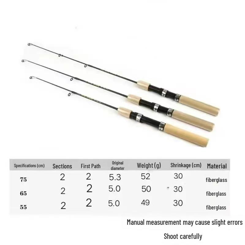 Compact Ice Fishing Shrimp Lure Rod for Winter Fishing