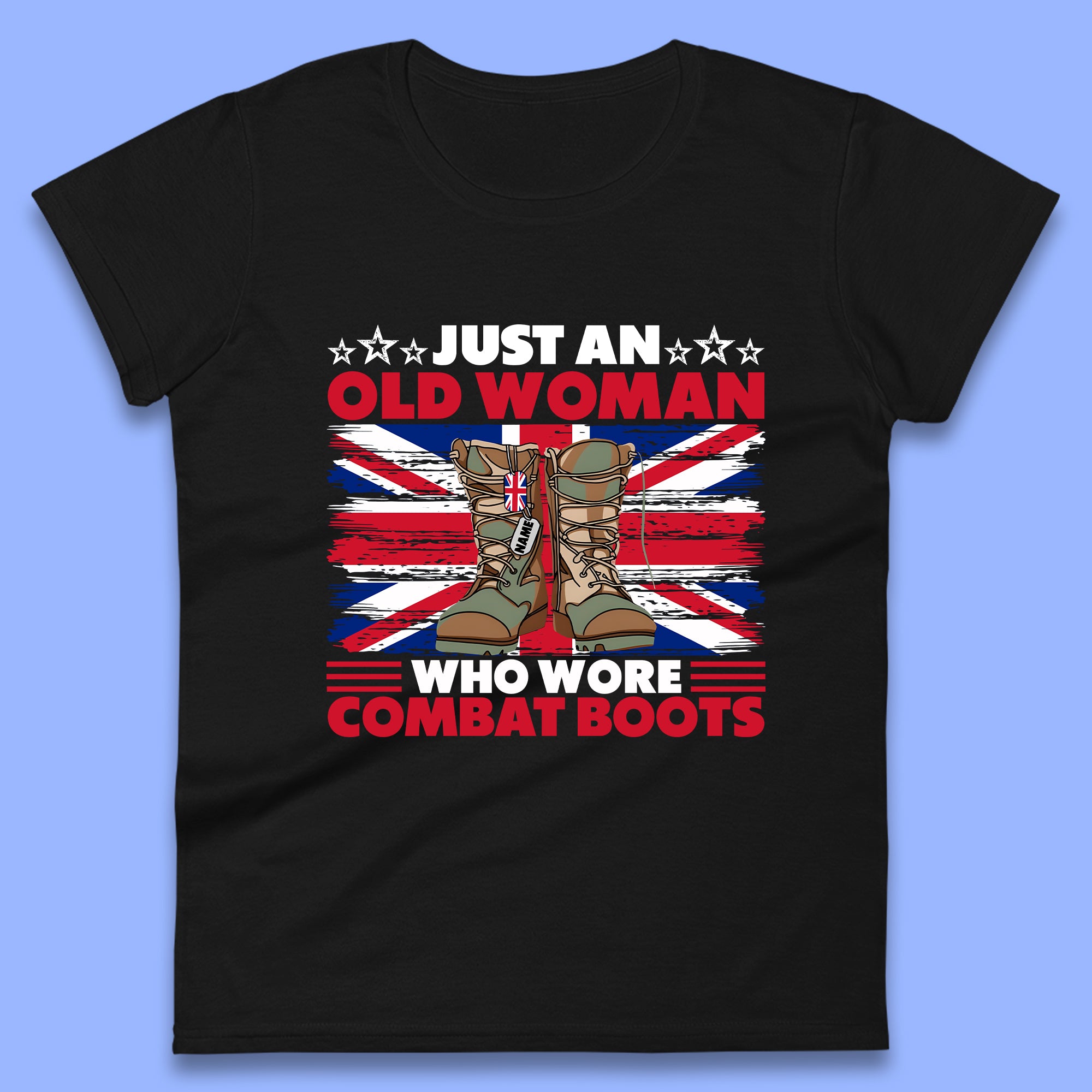 

Personalised Just An Old Woman T-Shirt Mens Tops Tees Unisex XL