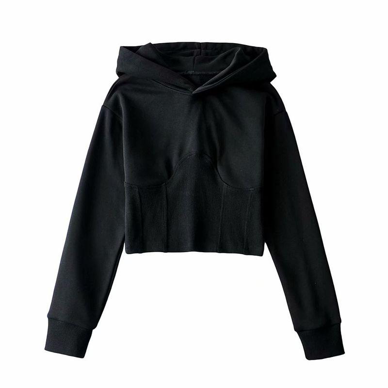 

Slim Thread Patchwork Waist-Slimming Dancing Sweatshirt Black S