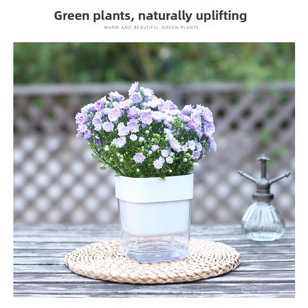 Self-Watering Flower Pots Plastic Flower Plant Pots With Drainage Holes For Living Room Plants Flowers Gardening Accessory
