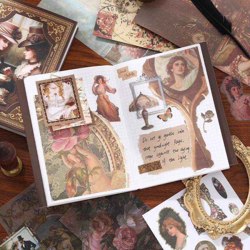 Classical Series Scrapbook Kit Journal Kit with A6 Notebook Stickers Scrapbooking Supplies for Teen Girl Kid Adult DIY Gift