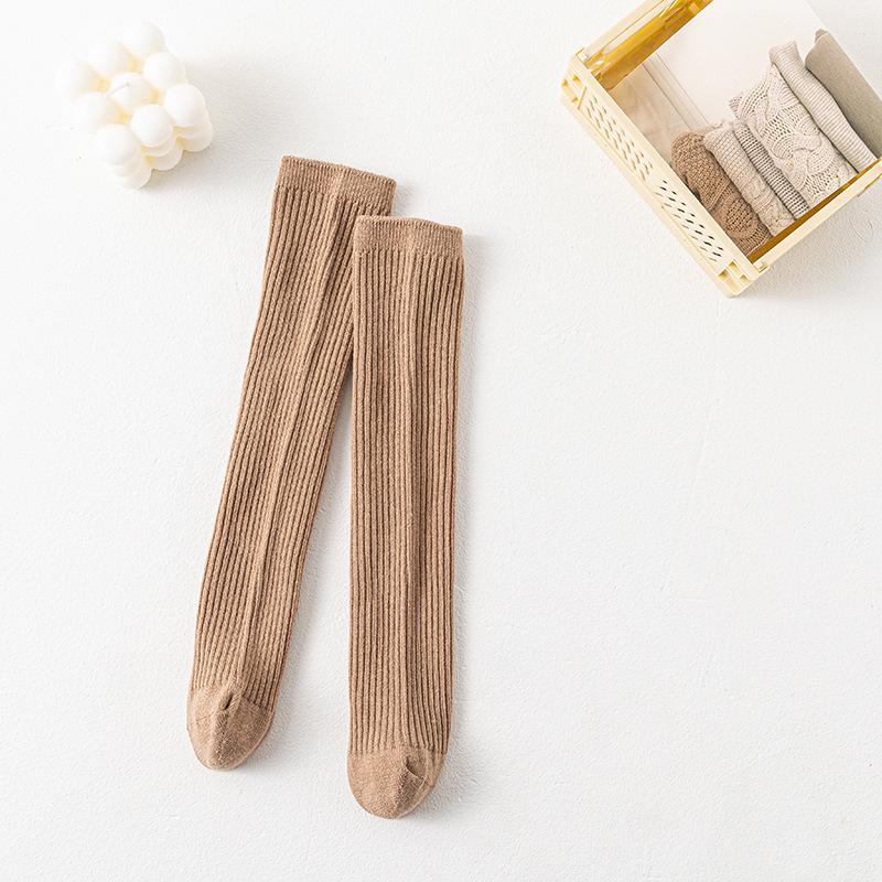 Kinder Kniestrümpfe im koreanischen Stil, einfarbig, Frottee - Mittel & Groß Mädchen Geruchsresistent, Atmungsaktiv