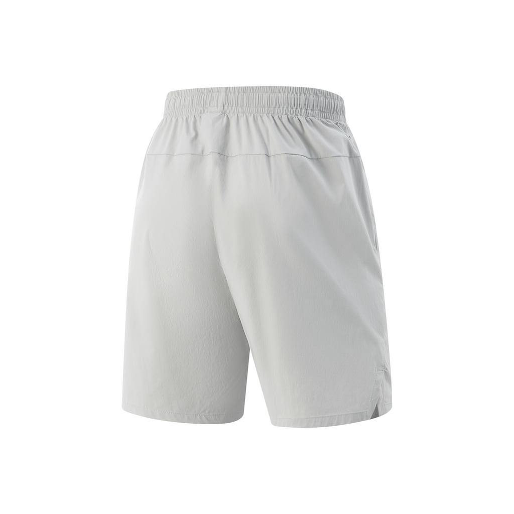 Li-Ning Comfortable Sports Simple Versatile Solid Color Lace-Up Mid-Waist Five-Point Casual Shorts Men Shorts Coin-Gray AKSV429-6