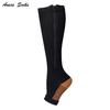 Open-Toe Compression Socks: Women's Zippered Venous Calf Support for Sports