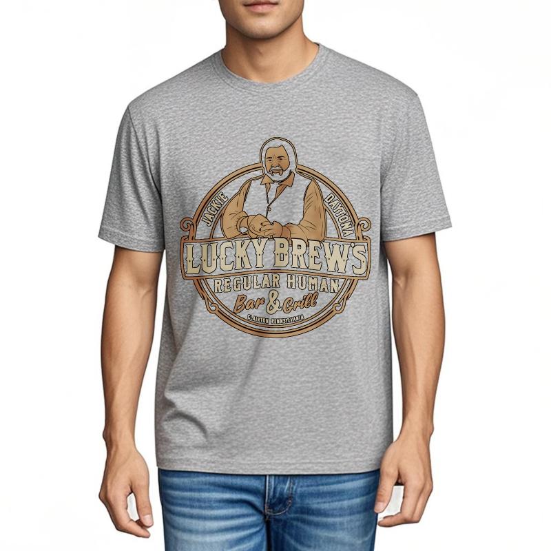 Stylish For Him Summer Tshirt Lucky Brews Regular Human Bar And Grill Short Sleeve Soft Oneck Women Tops Relaxed Fit Tshirt