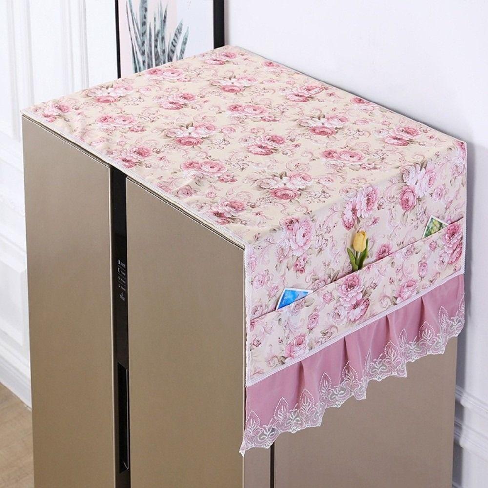 Flower Pattern Refrigerator Dust Cover Protective Cover  Cabinet Dust Protection