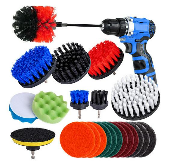 23-Piece Electric Drill Brush Set for Car, Household, Kitchen, and Bathroom Cleaning 23-Piece Electric Drill Brush Set