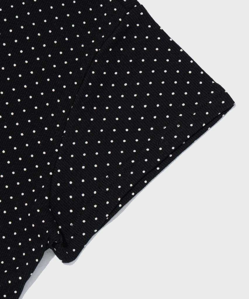 CARGOBROS FOR WOMAN Dot Pattern Short Sleeve T-Shirt (Black)
