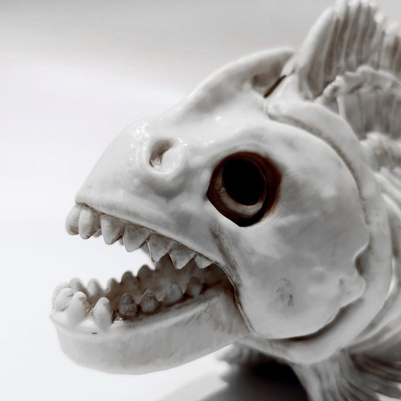 Halloween Fish Skull Bones Simulated Fish Skeleton Exquisite Design Decorate Horror Ornaments Creepy Decoration Party Props