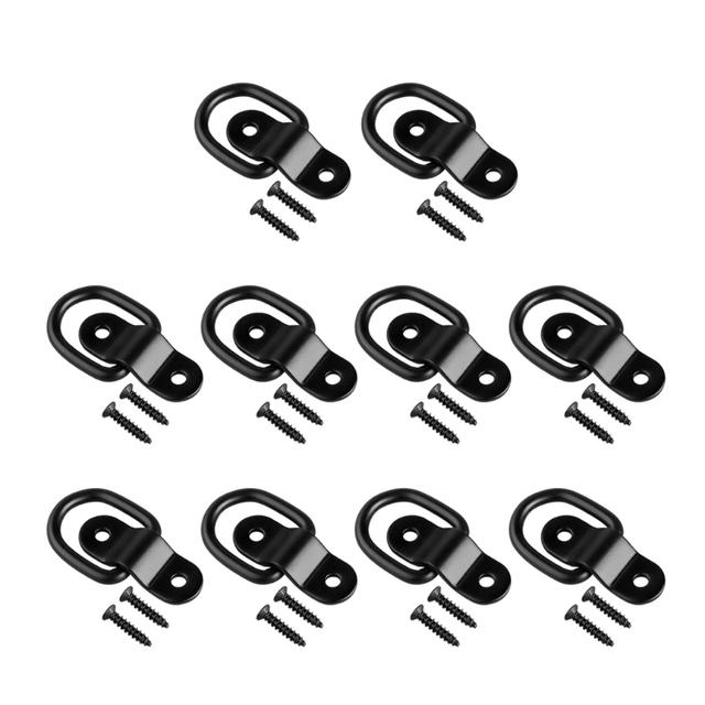 10X Cargo Lashing Surface Mount D Ring Staple Cleat Tie Down Ring Trailers For Vans Trucks Horsebox Boat Ropes car Fastener Clip