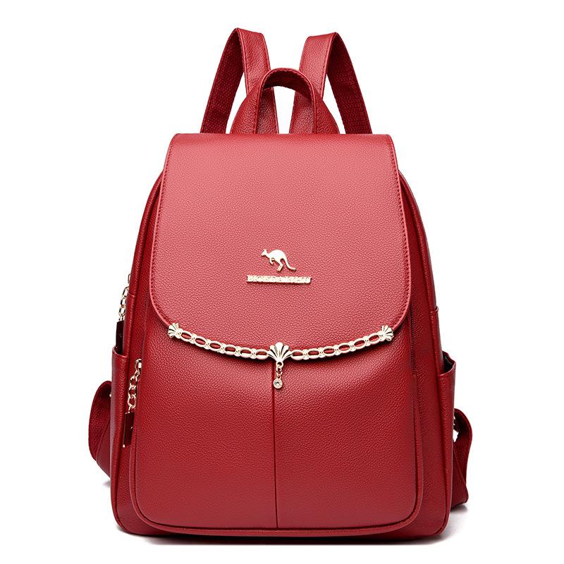 Jednobarevný dámský batoh středního věku s velkou kapacitou, taška pro matku, cestovní batoh