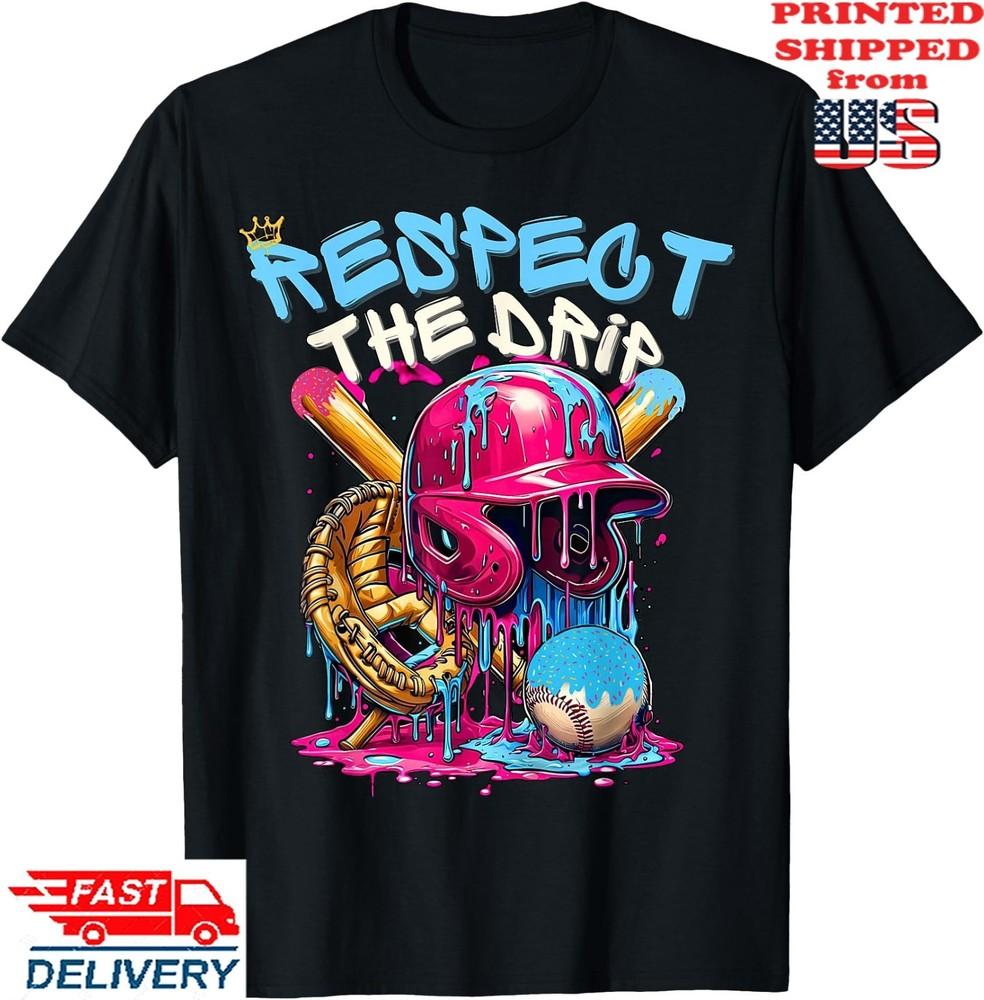 Baseball Drip Ice Cream Drip Baseball Adult T-Shirt, Unisex Tee Unisex T-Shirt M