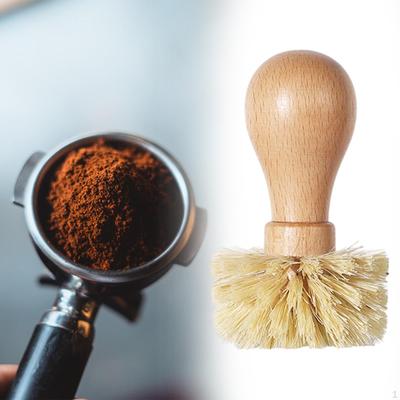Coffee Portafilter Cleaning Brush Barista Tool Versatile Wood Handle for 51mm To 58mm