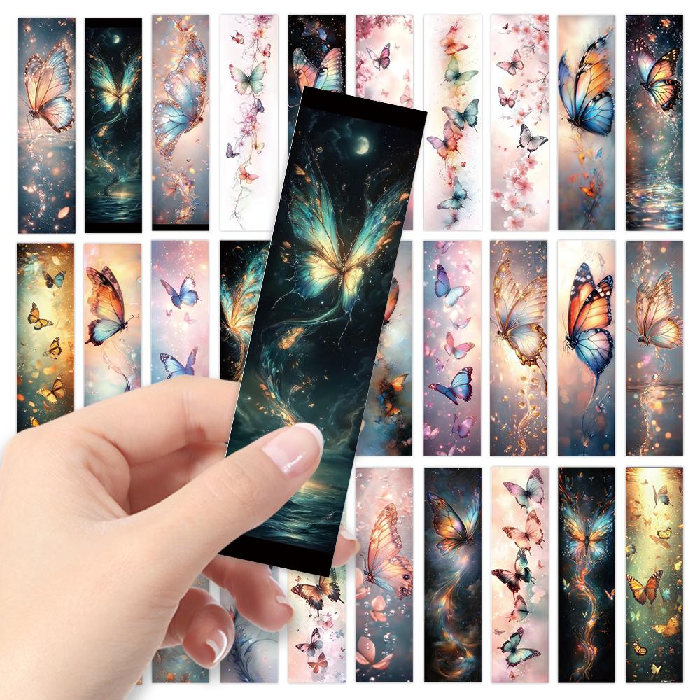 

32pcs, fantasy butterfly bookmarks, dreamy and healing, suitable for teachers, readers, and book lovers, birthday gifts