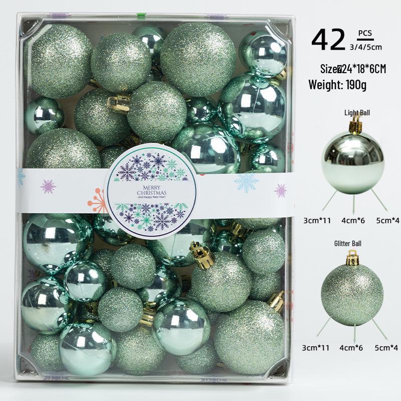 Cross-Border Christmas Ball Set: 42-Piece Glossy & Glitter Ornaments (3/4/5cm)