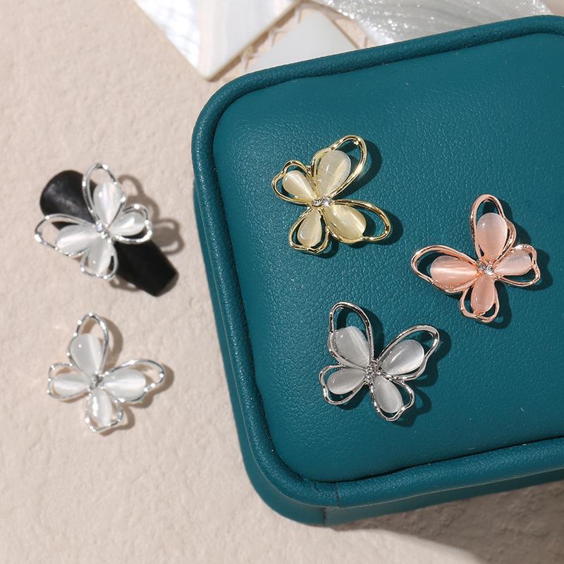 3Pcs Diy Nail Art Decoration 3D Cat'S Eye Butterfly Nail Art Charm  Nail Drill For Manicure Design Accessory