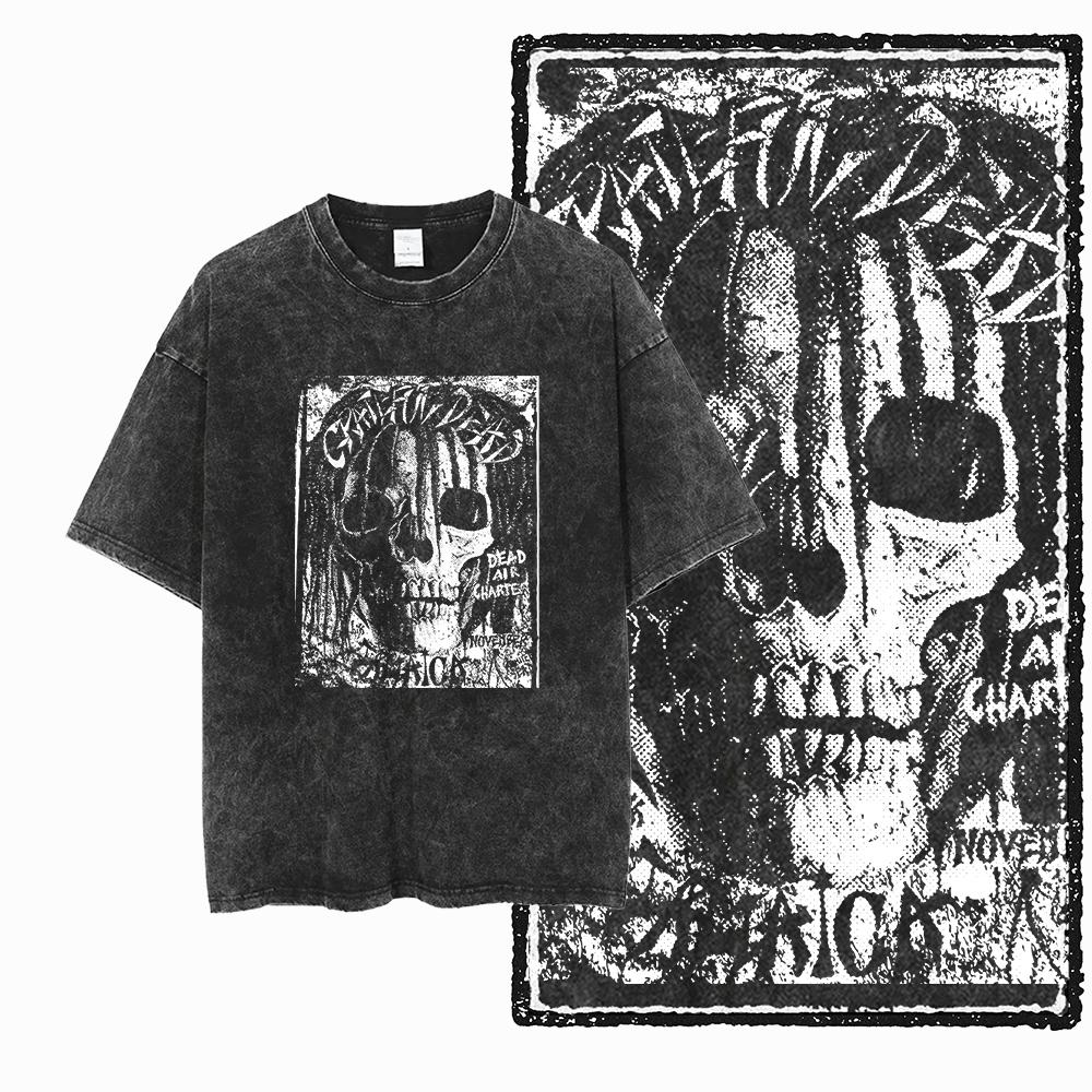 U6 100% Baumwolle Übergröße Acid Washed Cooler Streetwear Print Unisex T-Shirt Vintage Cool Vintage Herren T-Shirt Cooles T-Shirt für Herren