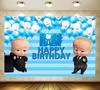 Baby B-BOSSED Birthday Theme Birthday Party Decoration Backdrop Family Cup Plate Napkin Balloons Baby Shower Supplies Kid Gift