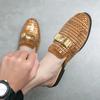 Men Half Slipper Shoes for Men Rhinestone Luxury Loafers Man Male Fashion Casual Shoes Mules