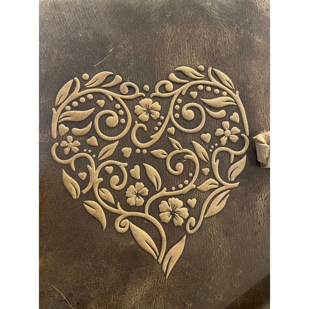 Vintage kožený deník kniha Shadow Grimoire Starožitné Deckle Paper Heart