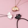 Children's Necklace Three-piece Girlfriend Love Splicing Magnetic Necklace Alloy Dripping Oil Heart-shaped Clavicle Chain