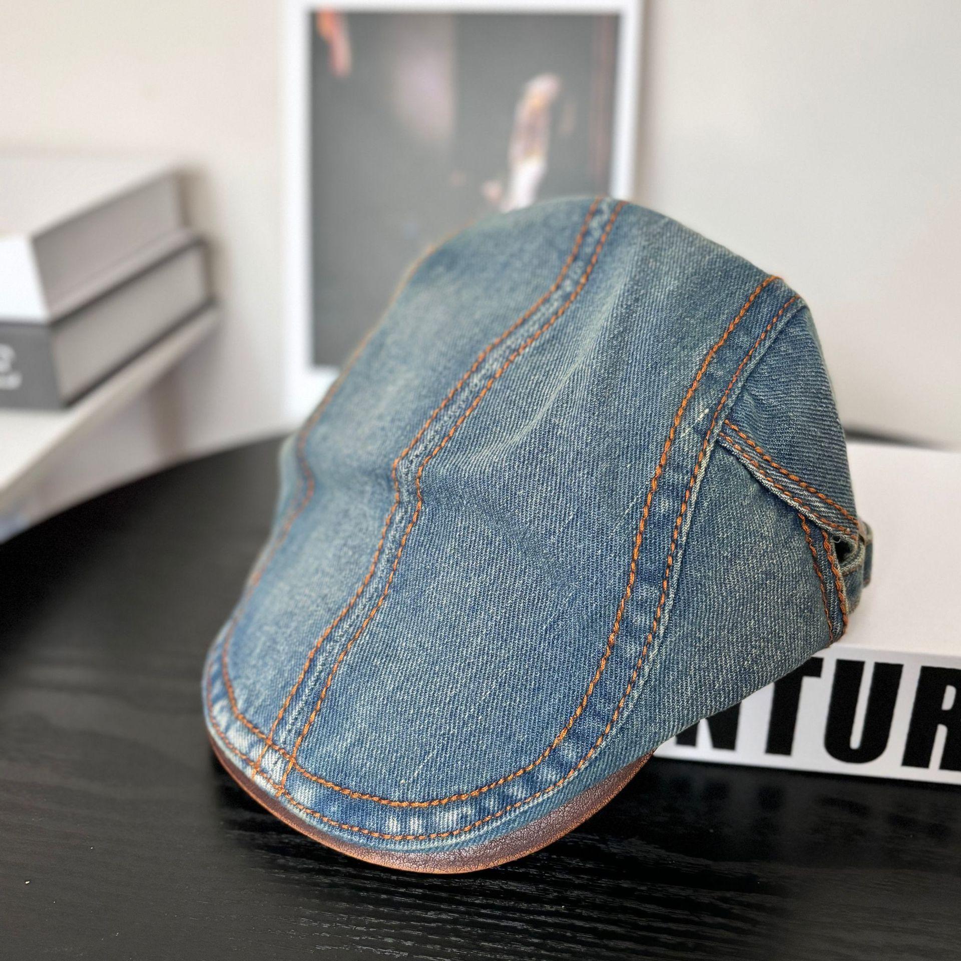 

Ретро-стираемая ковбойская шляпа вперед для женщин с большой окружностью головы, показывающая лицо, маленький берет, британский стиль, литературная и художественная газетная детская шляпа M（56-58cm）