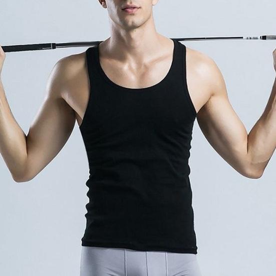 Herren Sport Weste O-Ausschnitt Ärmellos Fitness Weste Slim Fit Einfarbig Tank Top Dehnbar