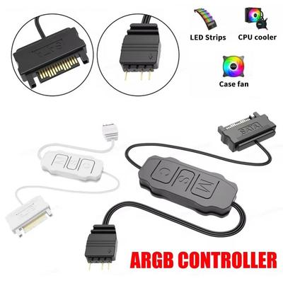 Light Strip SATA To 5V 3 Pin Adapter Power Supply Extension Cord ARGB Mini Controller