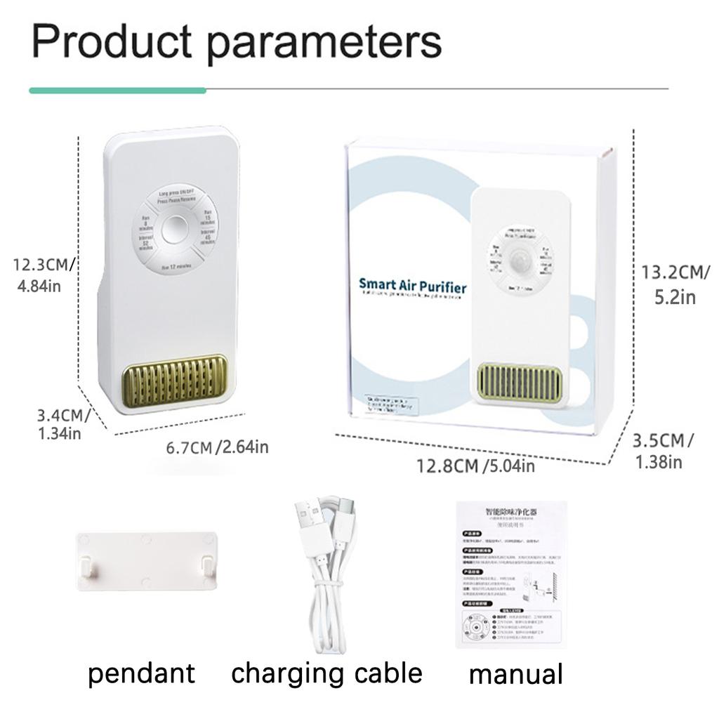 Dobíjecí/zásuvný odstraňovač zápachu domácích mazlíčků, účinný deodorant na odpadky, inteligentní čistička vzduchu s časovaným časem pro více domácích scénářů