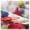 6pcs Gradient Chunky Yarn for Cushions Super Bulky Polyester Yarn Bundle (200g) - Extra Thick Ombre Yarn for DIY Pillow Covers