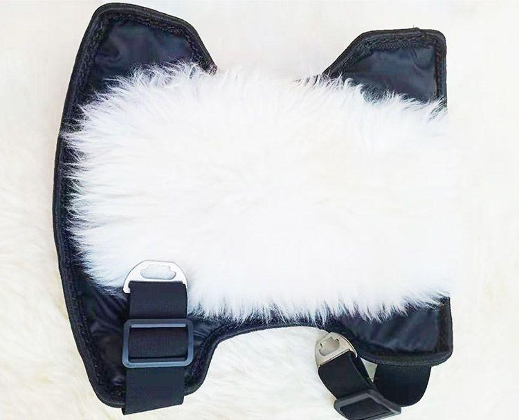 Genuine Leather Wool Knee Pads with Fleece Lining - Winter Cold Protection & Windproof for Motorcycle and Electric Scooter Riding