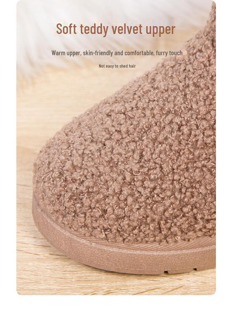 Women's Plush Teddy Fur High-Top Snow Boots - Thick Sole & Warm Winter Fashion