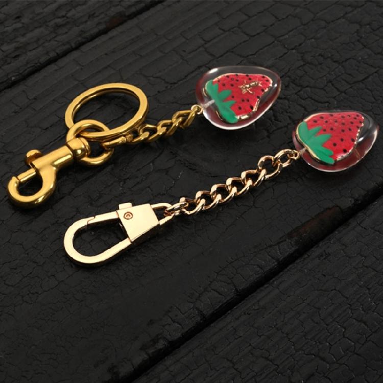 Strawberry Bag Charm Keychain Alloy Material Backpack Pendant for Daily Party