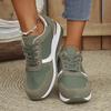 Fashion Women's Fashion Chunky Sneakers Lace Up Platform Casual Sports Shoes Woman Lightweight Non Slip Wedges Walking Shoes Plus Size