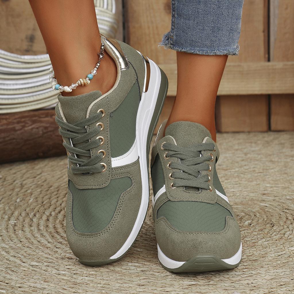 Fashion Women's Fashion Chunky Sneakers Lace Up Platform Casual Sports Shoes Woman Lightweight Non Slip Wedges Walking Shoes Plus Size