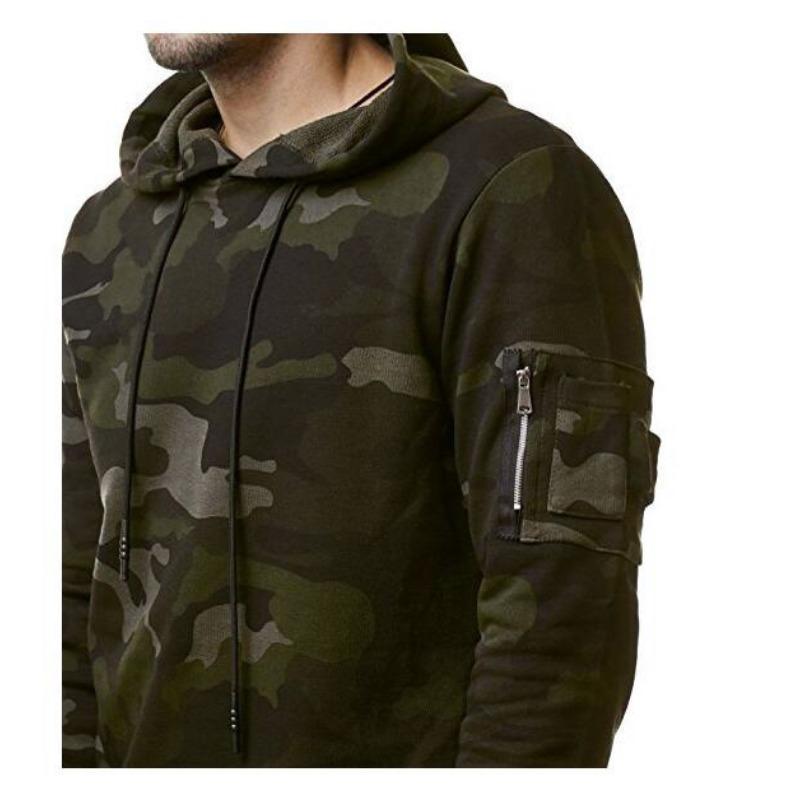 Men's New Style Fashionable Camouflage Hooded Men's Casual Slim Fit Pullover Sweatshirt