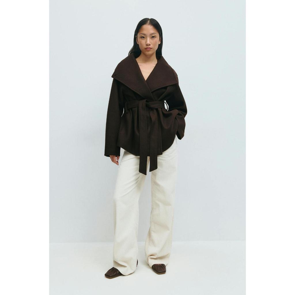 New European American Style Women's Stand Collar Double-sided Wool Coat, Thicken Mid-length Woolen Overcoat For Autumn Winter