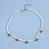 Dolce Moda Collana con Perle Finte e Ciliegie a Perline Catena Clavicola per Donne Squisita Gioielleria da Matrimonio Sposa Accessori Regali