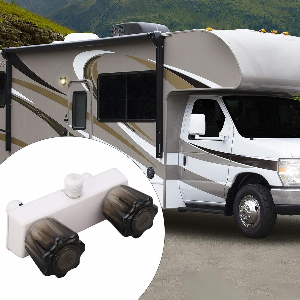 RV Shower Faucet Valve Diverter Shower Mixing Valve Control with 2 Knobs Wheel For RV Motor Home