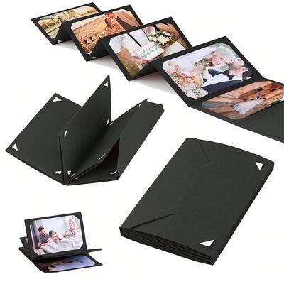 Akkordeonfaltung DIY Fotoalbum Klebetyp Blanko Kraftpapier Max 5 Zoll Gedenkbuch Geschenk Scrapbooking Fotokartenbuch