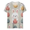 Women's Fashionable Casual Short-Sleeved Raglan Sleeve Easter Print T-Shirt Top
