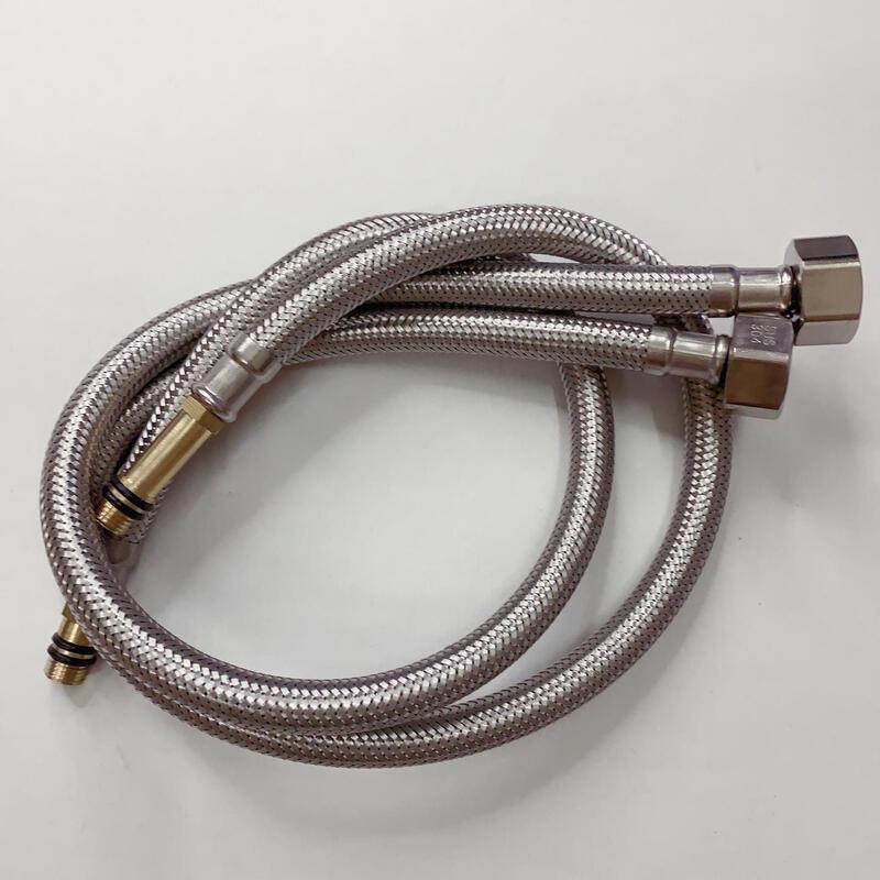 TLXT Stainless Steel Hot & Cold Faucet Inlet Hose Pair, 60cm