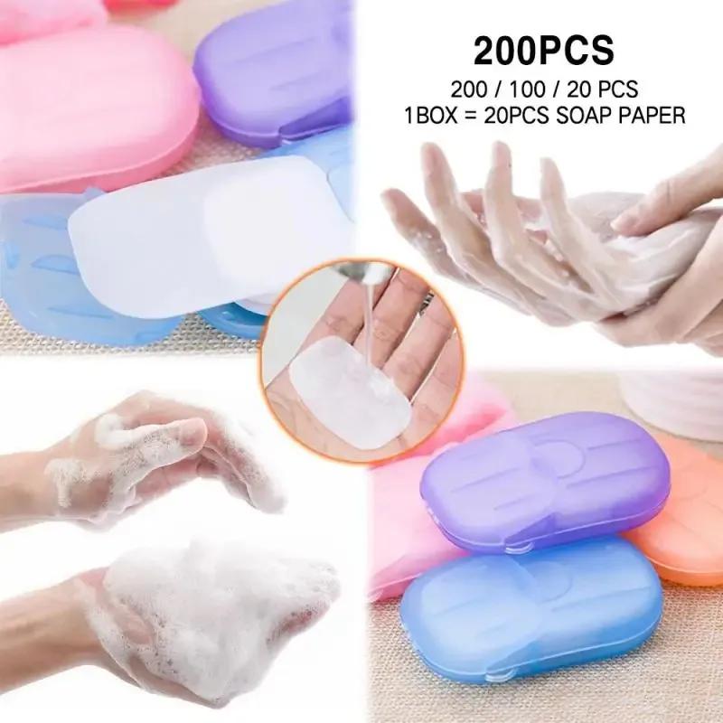 Portable Soap Paper Disposable Soap Paper Flakes Washing Cleaning Hand for Kitchen Toilet Outdoor Travel Camping Hiking