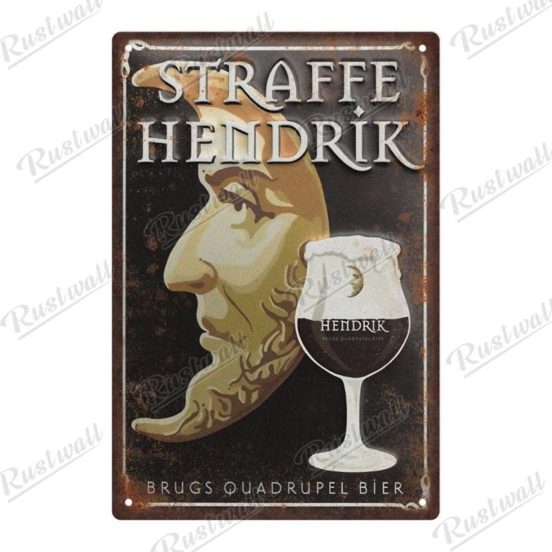 Vintage Beer Metal Sign, New Year Pub Decor Plaque