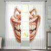 A Comical And Humorous Smile On The Face Sheer Curtains Modern Gauze Curtain for Living Room Bedroom Voile Yarn Curtains