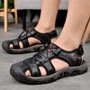 Summer Genuine Leather Men's Shoes New Plus Size Mens Sandals Fashion Casual Outdoor Beach Slippers Breathable Baotou Shoes