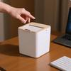 Smart Trash Bin Retractable Lid Desktop Minimalist Finish White 4L