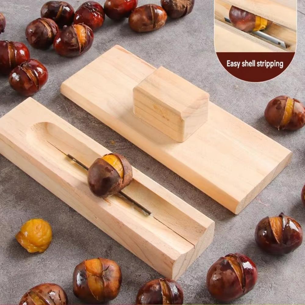 Wooden Chestnut Opener Manual Water Hyacinth Peeler Household Nut Opener Open Chestnut