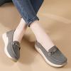 Women Wedge Chunky Shoes Platform Loafers Casual Thick Sole Elevator Slip on Black Shake Shoes Large Size