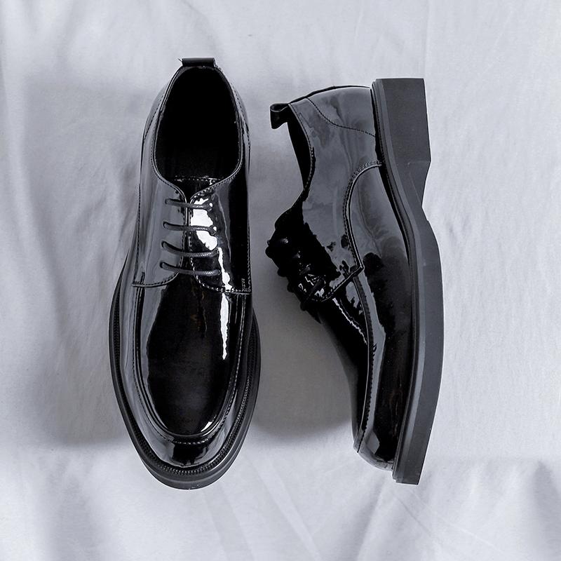 Business Formal Patent Leather Shoes Men 2024 Spring Men Shoes Low-top Solid Wedding Shoes Black Fashion Oxford Office Shoes